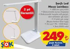ŞARJLI LED MASA LAMBASI